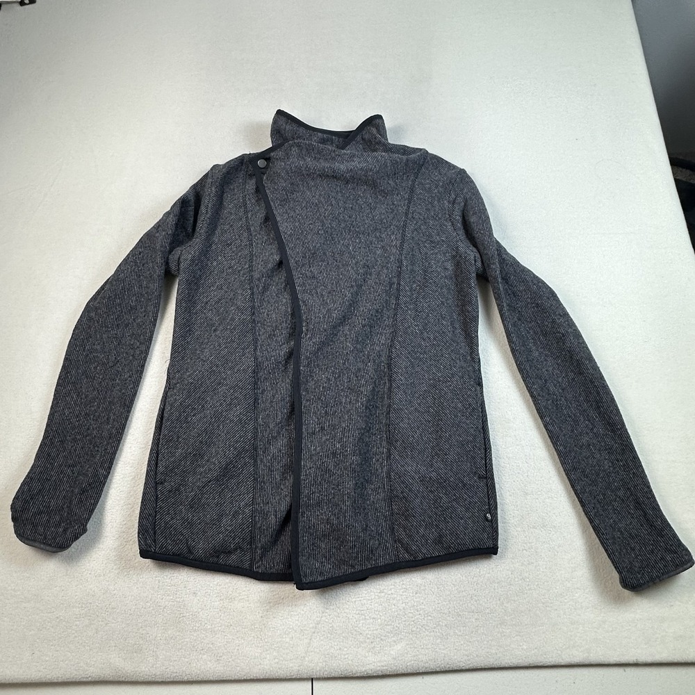 Mountain Hardwear Jacket Womens Medium Gray Sarafin Wrap Sweater Wool Blend